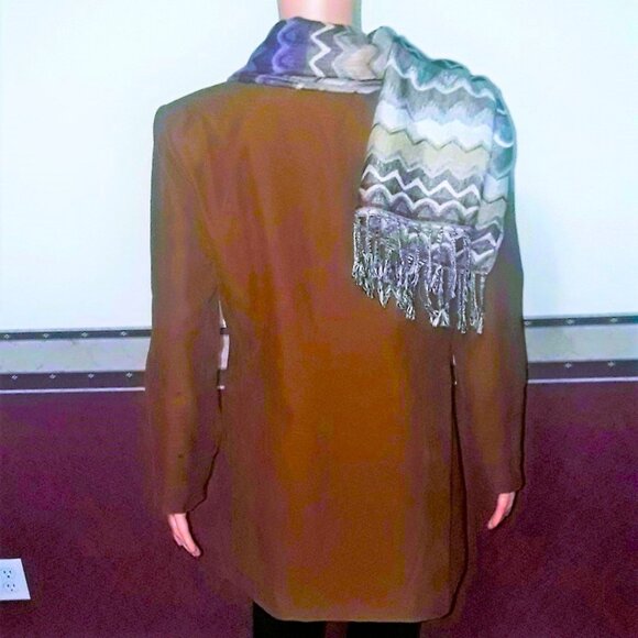 220 HICKORY NUTMEG OXFORD STYLE 3/4 LENGTH COAT WITH ADDED SCARF SIZE 8 NWOT - Picture 5 of 6